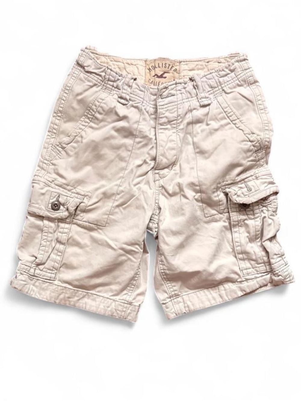 Hollister Men's Cargo Shorts in Beige